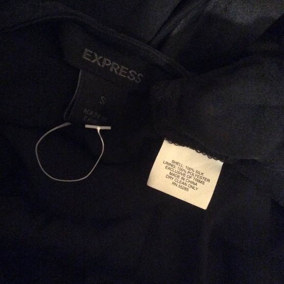 EXPRESS BLACK SILK SHIRT - Picture 5 of 6